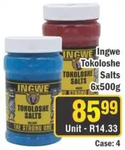 J&E Cash and Carry Ingwe Tokoloshe Salts offer