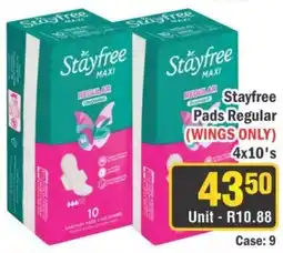 J&E Cash and Carry Stayfree Pads Regular (WINGS ONLY) offer