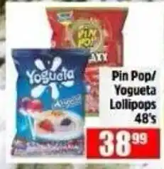 Devland Cash And Carry Pin Pop/ Yogueta Lollipops offer