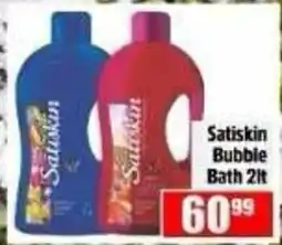 Devland Cash And Carry Satiskin Bubble Bath 2lt offer