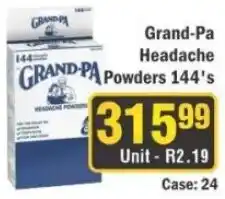 J&E Cash and Carry Grand-Pa Headache Powders 144's offer