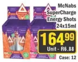 J&E Cash and Carry McNabs SuperCharge Energy Shots offer