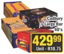 J&E Cash and Carry Cadbury Large Bar 40's offer