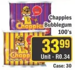 J&E Cash and Carry Chappies Bubblegum 100's offer
