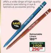 Dis-Chem Michelle Ori Retractable Liners-For 2 offer