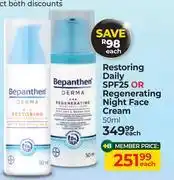 Dis-Chem Bepanthen Derma Restoring Daily SPF25 Or Regenerating Night Face Cream-50ml Each offer