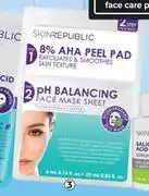 Dis-Chem Skin Republic 2 Step 8% AHA Peel Pad + PH Balancing Face Mask Sheet 1 Piece offer