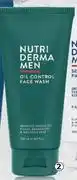 Dis-Chem Nutri Derma Men Oil Control Face Wash (2 + 1 Cheapest Free)-100ml offer