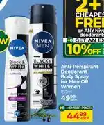 Dis-Chem Nivea Anti Perspirant Deodorant Body Spray For Men Or Women-150ml Each offer