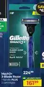 Dis-Chem Gillette Mach3+ 3-Blade Razor 1 Handle Plus 2 Cartridges offer
