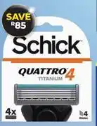 Dis-Chem Schick Quattro 4 Titanium 4 Blade Razor Blades 4 Cartridges offer