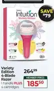 Dis-Chem Schick Variety Edition 4 Blade Razor 1 Handle Plus 4 Cartridges offer