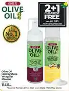 Dis-Chem ORS Olive Oil Hold & Shine Wrap/Set Mousse-207ml Each offer