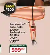 Dis-Chem Wahl Pro Keratin Rose Gold 2200W Professional AC Hair Dryer offer
