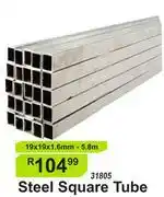 K Carrim Steel Square Tube 19 x 19 x 1.6mm-5.8m 31805 offer