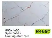 K Carrim 800 x 1600 Splint White Carving Matt Porcelain Floor Tile-Per Sqm offer