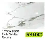 K Carrim 1200 x 1800 Flair White Glossy Floor Tile-Per Sqm offer
