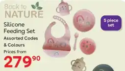 BabiesRUs Back to NATURE Silicone Feeding Set Assorted offer