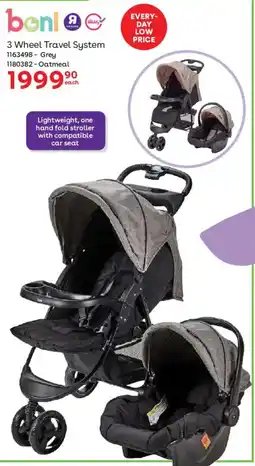 BabiesRUs boni 3 Wheel Travel System offer