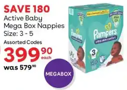 BabiesRUs Pampers Active Baby Mega Box Nappies Assorted offer