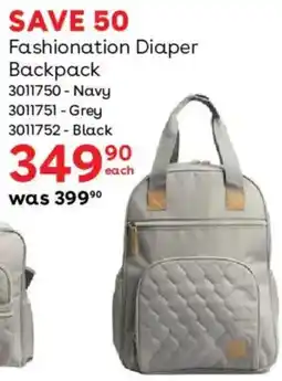 BabiesRUs Fashionation Diaper Backpack offer