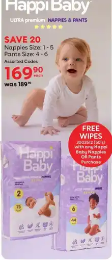 BabiesRUs Happi Baby ULTRA premium NAPPIES & PANTS Assorted offer