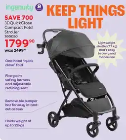 BabiesRUs ingenuity 3DQuickClose Compact Fold Stroller offer