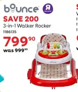 BabiesRUs bounce 3-in-1 Walker Rocker offer