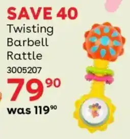 BabiesRUs Twisting Barbell Rattle offer