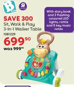 BabiesRUs B kids Sit, Walk & Play 3-In-1 Walker Table offer