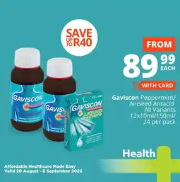 Checkers Gaviscon Peppermint/Aniseed Antacid offer