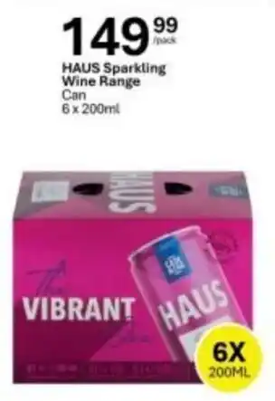 HAUS Sparkling Wine Range Can