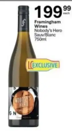 Liquor City Framingham Wines Nobody's Hero Sauv/Blanc offer
