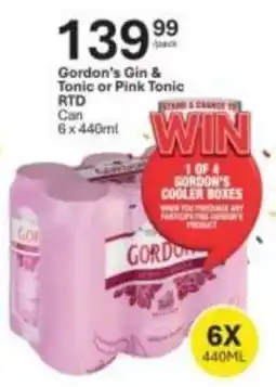 Liquor City Gordon's Gin & Tonic or Pink Tonic RTD offer