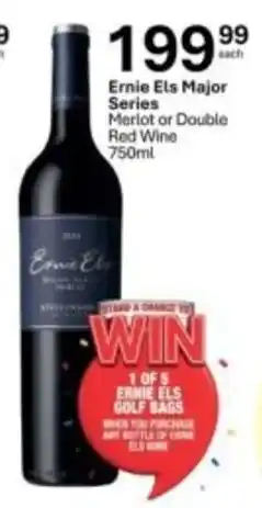 Liquor City Ernie Els Major Series Merlot or Double Red Wine offer