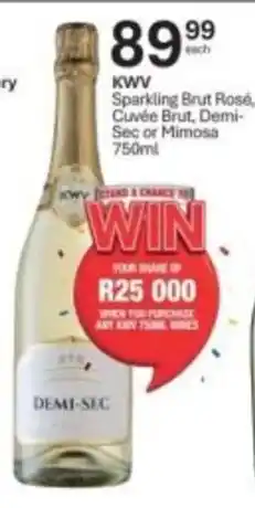 Liquor City KVV Sparkling Brut Rosé, Cuvée Brut, Demi-Sec or Mimosa offer