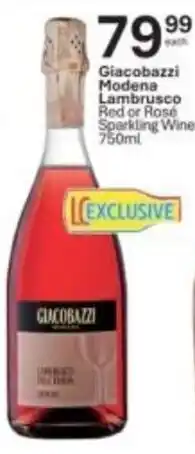 Liquor City Giacobazzi Modena Lambrusco Red or Rose Sparkling Wine offer