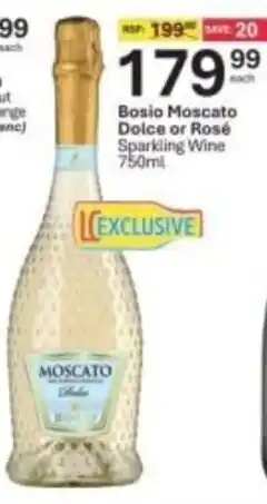 Liquor City Bosio Moscato Dolce or Rosé Sparkling Wine offer