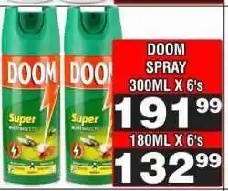 Advance Cash n Carry DOOM SPRAY 180ML X 6's offer