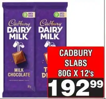 CADBURY SLABS 80G X 12's