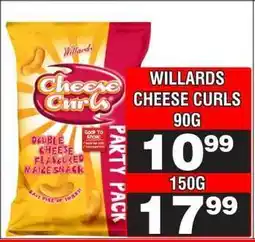 Advance Cash n Carry WILLARDS CHEESE CURLS 90G offer