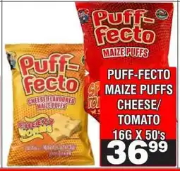 Advance Cash n Carry PUFF-FECTO MAIZE PUFFS CHEESE/TOMATO 16G X 50'S offer