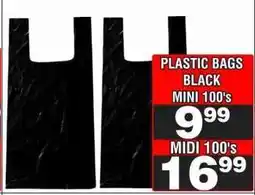 Advance Cash n Carry PLASTIC BAGS BLACK MIDI 100's offer