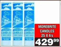 Advance Cash n Carry MOREBRITE CANDLES 25 X 6'S offer