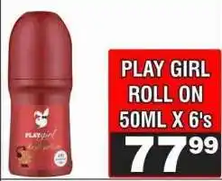 Advance Cash n Carry PLAY GIRL ROLL ON 50ML X 6's offer