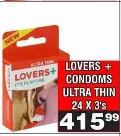 Advance Cash n Carry LOVERS + CONDOMS ULTRA THIN 24 X 3's offer