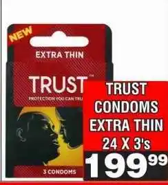 Advance Cash n Carry TRUST CONDOMS EXTRA THIN 24 X 3's offer