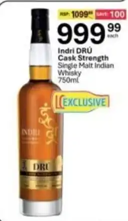 Liquor City Indri DRÚ Cask Strength Single Malt Indian Whisky offer