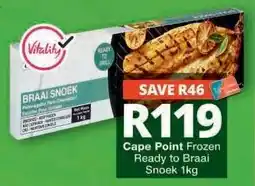 Checkers Cape Point Frozen Ready to Braai Snoek 1kg offer