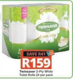 Checkers Twinsaver 2-Ply White Toilet Rolls 24 per pack offer